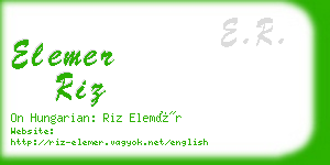 elemer riz business card